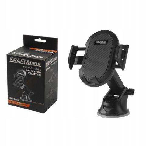 Uchwyt Samochodowy 360° na Telefon Szybę Kokpit Czarny Stabilny Kraft&Dele