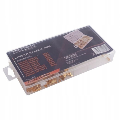 ZESTAW KONEKTORÓW SAMOCHODOWYCH MĘSKIE ŻEŃSKIE OCZKOWE 450 SZT KRAFT&DELE