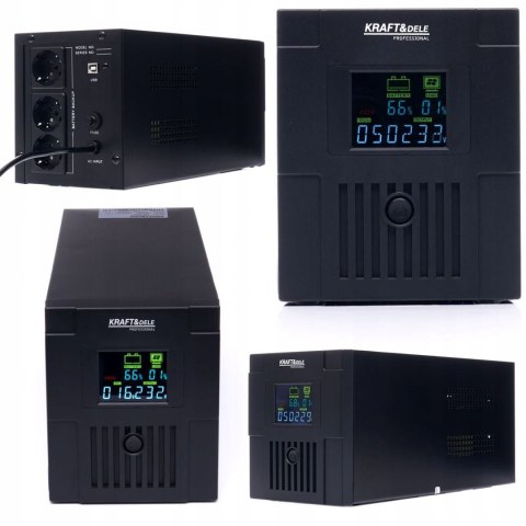 Zasilacz Awaryjny LCD UPS Kraft&Dele 900 W 1500 VA