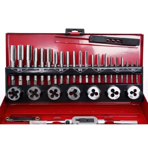 Zestaw Gwintowniki i narzynki Kalibrowniki 32 Elementy 0,5-1,75 Kraft&Dele