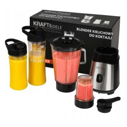 Blender Kielichowy do Koktajli 1500W Zestaw Butelki Bidon Mix&Go Kraft&Dele