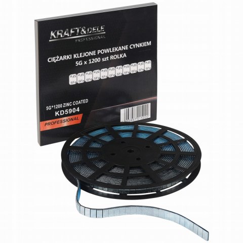 Ciężarki Klejone Powlekane Cynkiem 5g x 1200 Sztuk Felg Rolka Kraft&Dele