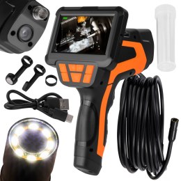 Kamera Inspekcyjna Endoskop 5m Full HD Wyświetlacz LCD USB LED IP68 do Rur