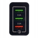 ŁADOWARKA SIECIOWA QUICK CHARGE 3.0 SZYBKA 3XUSB KD1236