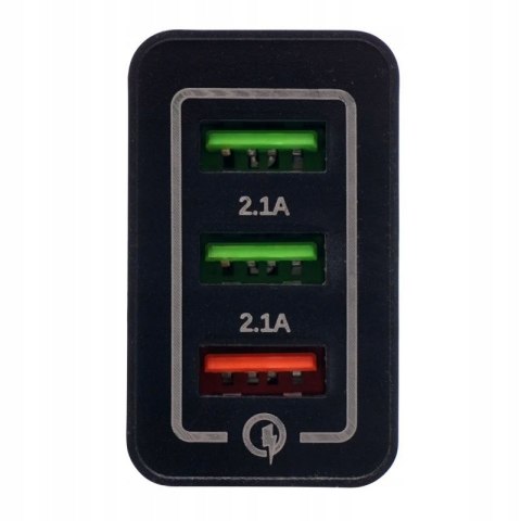 ŁADOWARKA SIECIOWA QUICK CHARGE 3.0 SZYBKA 3XUSB KD1236