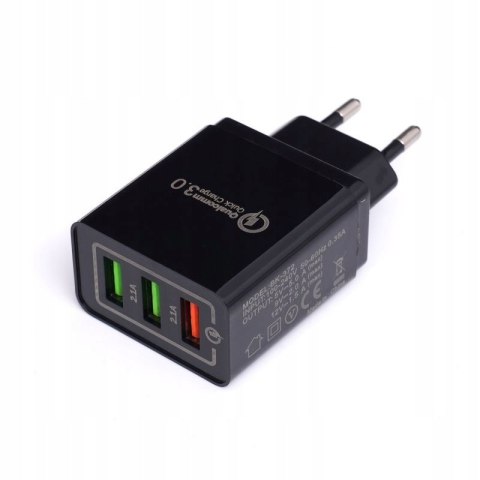 ŁADOWARKA SIECIOWA QUICK CHARGE 3.0 SZYBKA 3XUSB KD1236