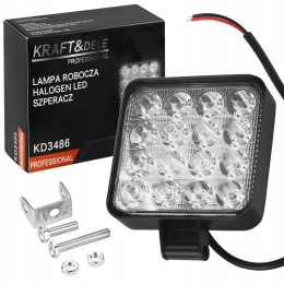 Lampa Robocza Reflektor Cofania Szperacz Kwadrat 30W 16 LED 2500 lm 12-40V