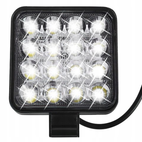 Lampa Robocza Reflektor Cofania Szperacz Kwadrat 30W 16 LED 2500 lm 12-40V