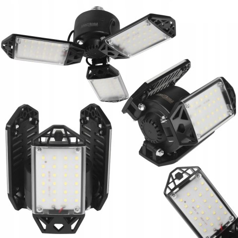Lampa Warsztatowa Sufitowa 3 Panele Składane LED 90° 80W 8500 lm Kraft&Dele