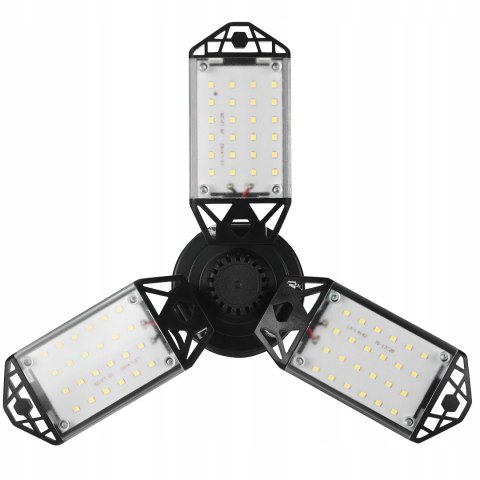 Lampa Warsztatowa Sufitowa 3 Panele Składane LED 90° 80W 8500 lm Kraft&Dele