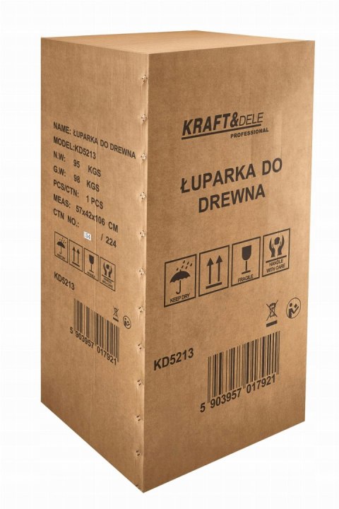 Łuparka Drewna Hydrauliczna Pionowa 230V 8T 3500W 21MPa Kraft&Dele