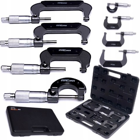 MIKROMETRY 0-100 MM ZESTAW 4 SZTUKI MIKROMIERZ WALIZKA KD10443