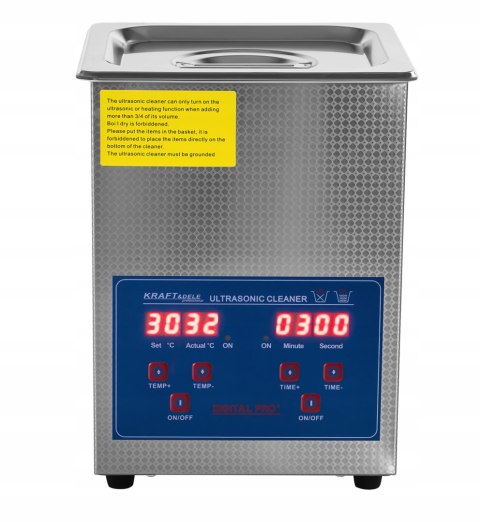 Myjka Ultradźwiękowa 100W 2L Ze Stali Nierdzewnej Z Cyfrowym Wyświetlaczem
