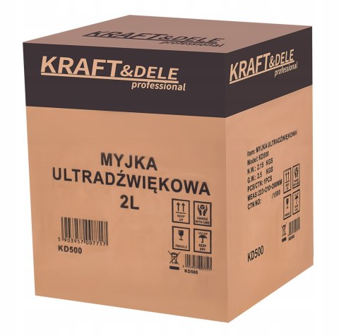 Myjka Ultradźwiękowa 100W 2L Ze Stali Nierdzewnej Z Cyfrowym Wyświetlaczem