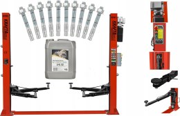 PODNOŚNIK SAMOCHODOWY DWUKOLUMNOWY AUTOMAT 4,2 TONY + KOTWY + OLEJ KD5812