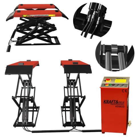 PODNOŚNIK SAMOCHODOWY NOŻYCOWY AUTOMATYCZNY 100CM 3,5T KRAFT&DELE KD5823