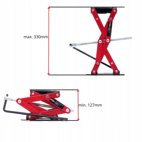 PODNOŚNIK SAMOCHODOWY NOŻYCOWY DO WYMIANY KÓŁ 2000KG 2T KRAFT&DELE KD354