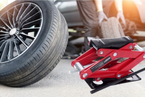 PODNOŚNIK SAMOCHODOWY NOŻYCOWY DO WYMIANY KÓŁ 2000KG 2T KRAFT&DELE KD354