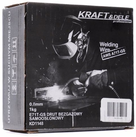 Samoosłonowy drut spawalniczy Kraft&Dele FLUX 0,8mm 1kg FCAW - MIG bez gazu