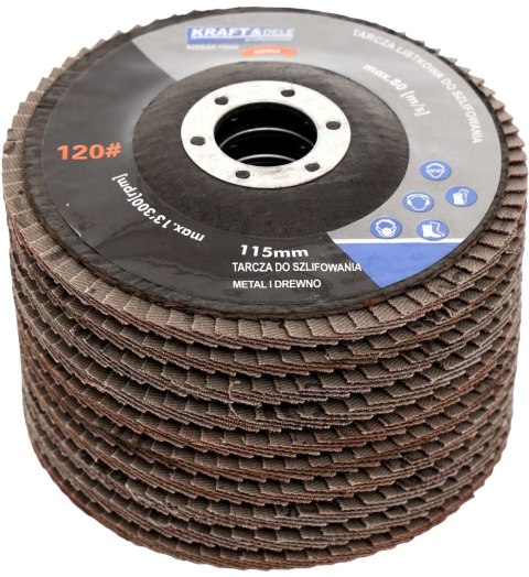 TARCZA DO SZLIFOWANIA DREWNA METALU RDZY 125mm LAMELKA LISTKOWA P120 10szt