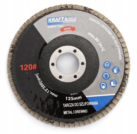 TARCZA DO SZLIFOWANIA DREWNA METALU RDZY 125mm LAMELKA LISTKOWA P120 10szt