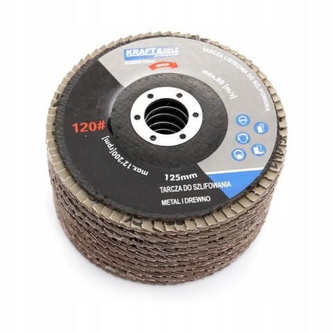 TARCZA DO SZLIFOWANIA DREWNA METALU RDZY 125mm LAMELKA LISTKOWA P120 10szt