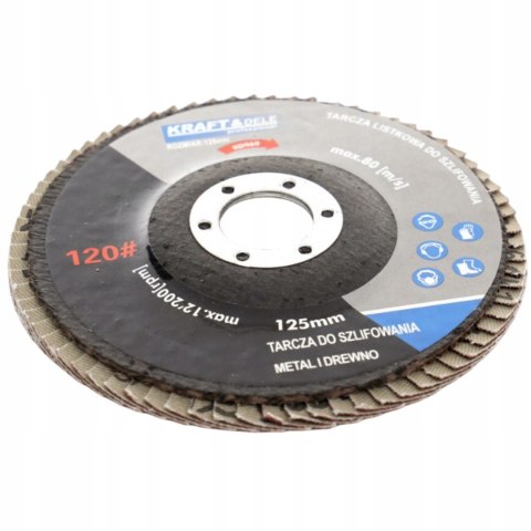 TARCZA DO SZLIFOWANIA DREWNA METALU RDZY 125mm LAMELKA LISTKOWA P120 10szt