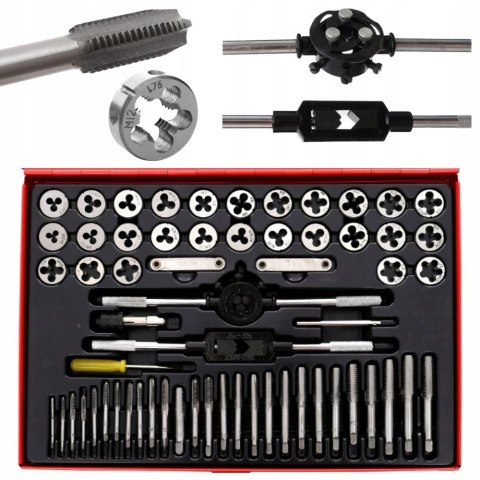 ZESTAW GWINTOWNIKI NARZYNKI M3-M12 60 ELEMENTÓW W WALIZCE KRAFT&DELE