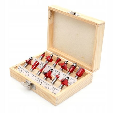 Zestaw Frezów do Drewna Trzpieniowy 12 sztuk elementów Kraft&Dele