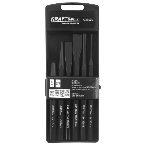 Zestaw Wybijaków Przecinaków Punktaków CR-V 6 Sztuk Kraft&Dele