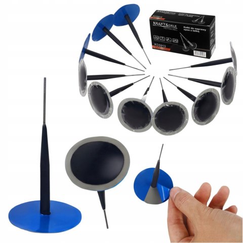 Kołki do Naprawy Opon z Łatką 6 mm 10 sztuk Plug Patch Gum Tyre Kraft&Dele