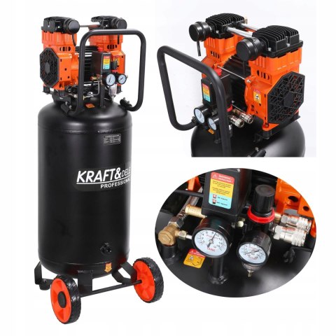Kompresor Bezolejowy Pionowy Kraft&Dele 10 Bar 100L 3000W 2850 RPM
