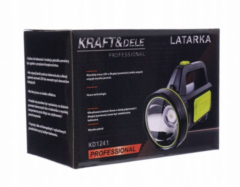 Latarka Boczna Reflektor Szperacz Bateria USB Kraft&Dele 1200 lm LED T6 10W