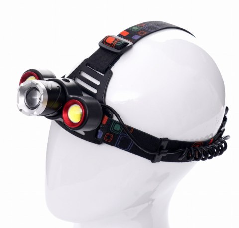 Latarka Czołowa Zoom 2000X Led T6 Cree 4 Tryby Czołówka Bateria Kraft&Dele
