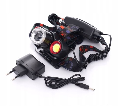 Latarka Czołowa Zoom 2000X Led T6 Cree 4 Tryby Czołówka Bateria Kraft&Dele