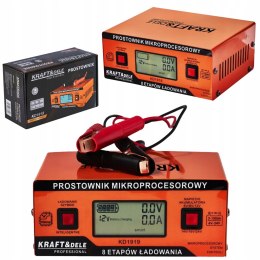 Prostownik Mikroprocesorowy Kraft&Dele 10 AMP 12/24 V 3-150Ah 4 Tryby Pracy