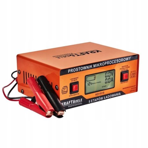 Prostownik Mikroprocesorowy Kraft&Dele 10 AMP 12/24 V 3-150Ah 4 Tryby Pracy