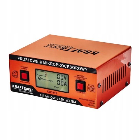Prostownik Mikroprocesorowy Kraft&Dele 10 AMP 12/24 V 3-150Ah 4 Tryby Pracy