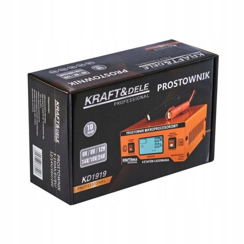 Prostownik Mikroprocesorowy Kraft&Dele 10 AMP 12/24 V 3-150Ah 4 Tryby Pracy