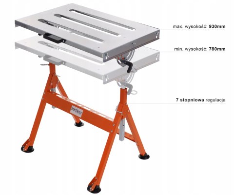 STÓŁ SPAWALNICZY PRZENOŚNY STALOWY OCYNK Z REGULACJĄ WYSOKOŚCI KD1179