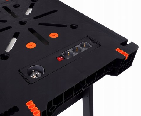 Stół Warsztatowy Zaciskowy Składany 500 Kg Listwa Zasilająca Gniazdka