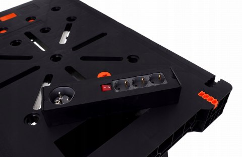 Stół Warsztatowy Zaciskowy Składany 500 Kg Listwa Zasilająca Gniazdka