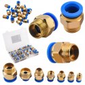 Szybkozłączki Gwintowane Pneumatyczne 4-16 mm 1/8" 1/4" 1/2" 72 Sztuki