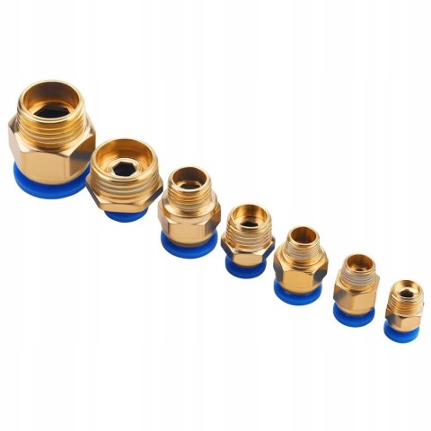 Szybkozłączki Gwintowane Pneumatyczne 4-16 mm 1/8" 1/4" 1/2" 72 Sztuki
