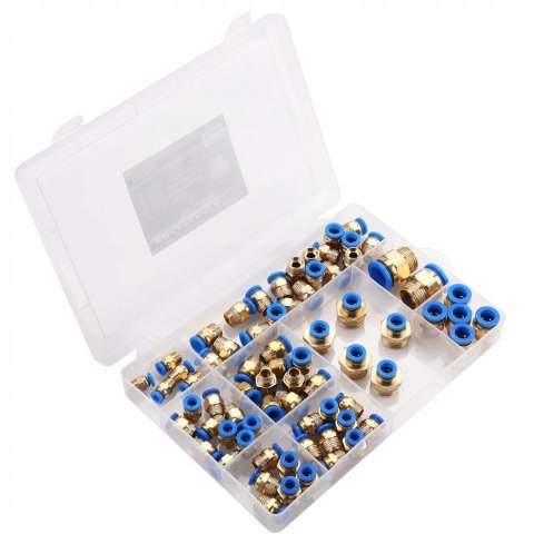 Szybkozłączki Gwintowane Pneumatyczne 4-16 mm 1/8" 1/4" 1/2" 72 Sztuki