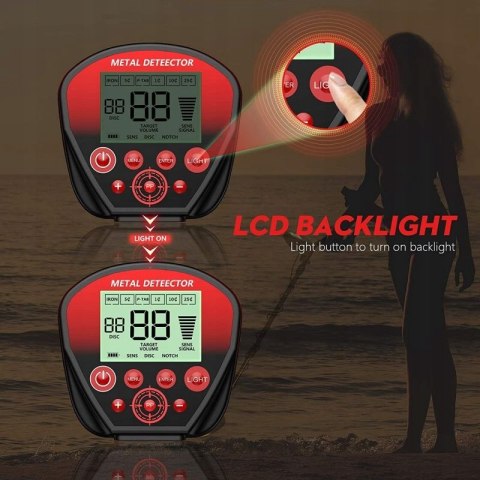 Wykrywacz Metali Metalu Detektor LCD Sonda 10 Cali Kraft&Dele