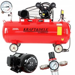 KOMPRESOR OLEJOWY DWUTŁOKOWY SPRĘŻARKA POWIETRZA 200L WYDAJNA 8BAR KD1473
