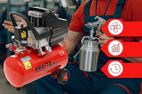 KOMPRESOR OLEJOWY SPRĘŻARKA 24L MOCNA GRATIS ZESTAW 8w1 WYDAJNA 8 bar KD400