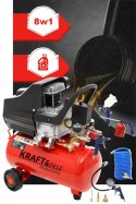 KOMPRESOR OLEJOWY SPRĘŻARKA 24L MOCNA GRATIS ZESTAW 8w1 WYDAJNA 8 bar KD400