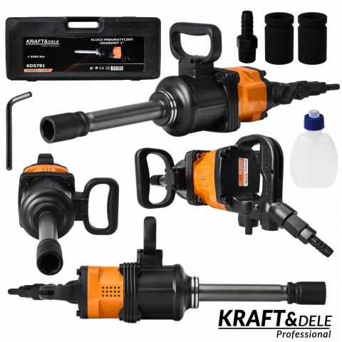 Klucz Pneumatyczny Udarowy TIR 1''cal DUŻA MOC 5500Nm 3600 RPM Kraft&Dele